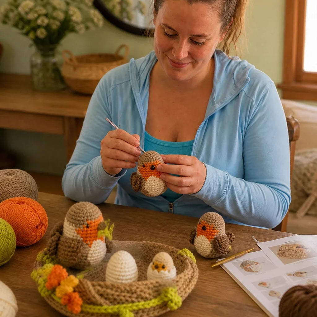 Beginner Crochet Robin Family Mom, Dad & Baby